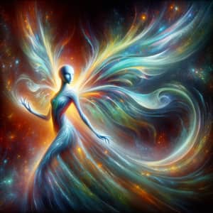 Ethereal Creature with Luminescent Wings - Fantasy Art Painting