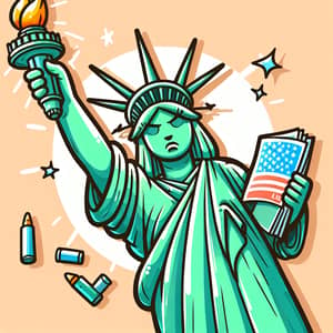 Cartoon Statue of Liberty Illustration