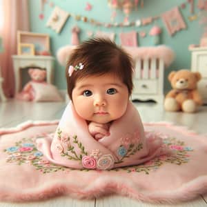 Charming Newborn Baby Girl Portrait | Baneen | Pastel Nursery Room
