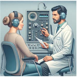 Professional Audiology Testing Room Illustration