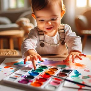 Joyful Baby Watercolor Painting | Creative Playtime