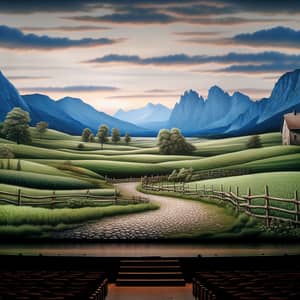Serene Rural Landscape: Theater Stage Visual