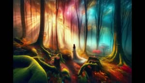 Mystical Forest Enchantment with Vibrant Colors | Fantasy Scene