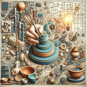Intricate Art Collage: Technology of Ceramics & Electrical Industries