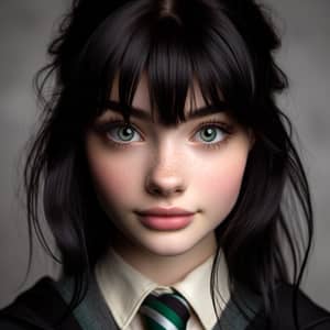 British Girl in Serpentine House - Wizarding School Uniform