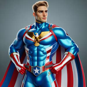 Homelander Superhero - American-Themed Costume | Red, Blue & Gold