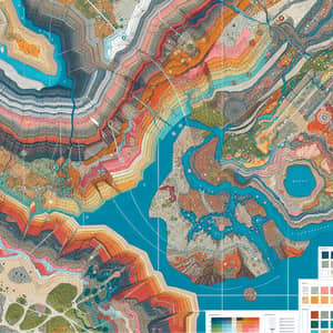 Detailed Geological Map of a Dam Area - Rocks, Structures, Sediments