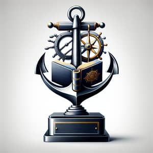 Unique Trophy Design with Book, Anchor, and Compass