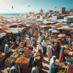 Vibrant Cityscape of Mogadishu: Markets, Architecture, & Cultural Blend