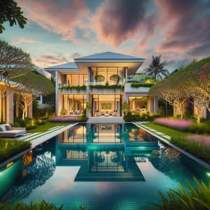 Luxury Villa with Pool Surrounded by Greenery