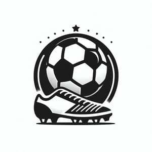 Minimalist Soccer Logo in Black and White Colors