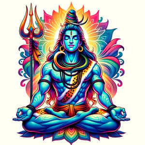 Lord Shiva Meditation Pose - Divine Deity with Trident and Drum