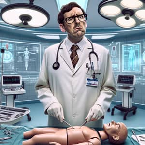 Futuristic Surgeon Comedy in High-Tech Operating Room