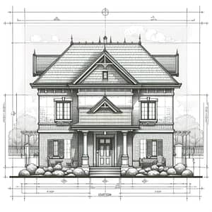 Single-Floor Residential House Elevation Plan