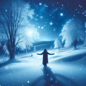 Serene Winter Wonderland Scene | Peace and Beauty in Snowy Night
