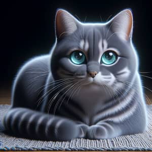 3D Realistic Domestic Cat Depiction