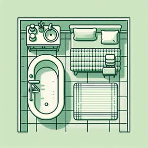 Light Green Bathroom Decor Ideas | Bathtub, Bedside Table, Soap Accessories