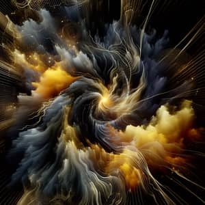 Mind & Consciousness in Black, Gold & Yellow | Abstract Art