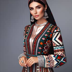 Modern Tatar Woman in Traditional Clothing | Tatar Patterns & Colors
