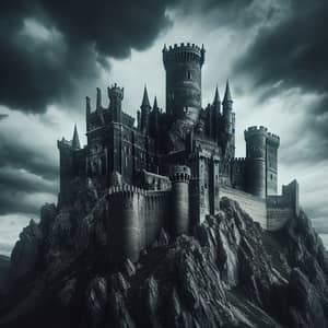 Gothic Castle on Mountain Peak | Dark & Gritty Aura