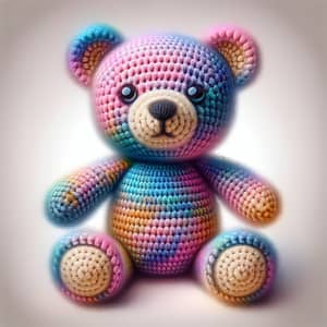 Vibrant Crocheted Bear | Macro Lens Showcase | Adorable Pose
