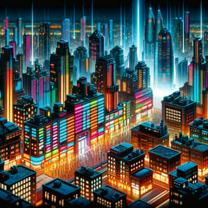 Futuristic Cyberpunk Cityscape Illustration | High-Contrast Colors