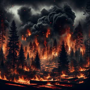 Wild Forest Fire: A Frightening Scene of Uncontrollable Blaze