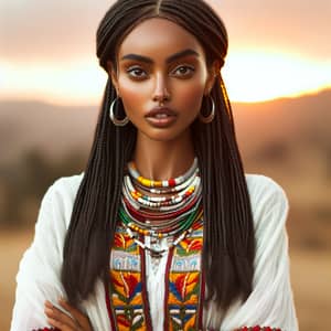Ethiopian Woman in Traditional Attire | Proud Stance Portrait