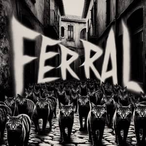 Feral - Dark Rustic Alleyway with Sleek Black Cats