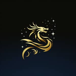 Modern Golden Dragon Logo Design