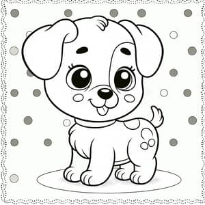 Adorable Dog Coloring Illustration for Children