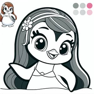 Simplified Penguin Character - Children's Coloring Image