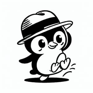 Playful Penguin Coloring Page for Children | Classic Style