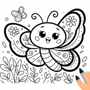 Playful Butterfly Children's Book Illustration