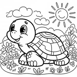 Playful Turtle Children's Book Artwork