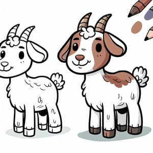 Classic Cartoonish Goat Illustration for Kids