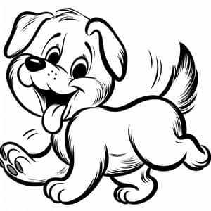 Playful Dog Cartoon Drawing for Kids | Classic Style - Pre-1912 Era