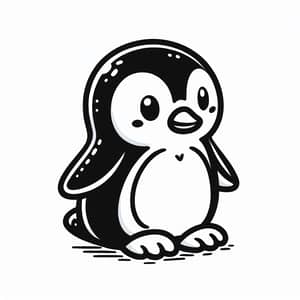 Charming Cartoon Penguin - Ideal Coloring Template for Kids