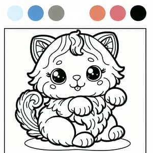 Charming & Playful Kitten Cartoon Drawing for Kids