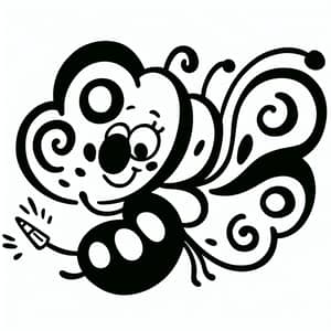 Playful Butterfly Cartoon Style Sketch for Kids
