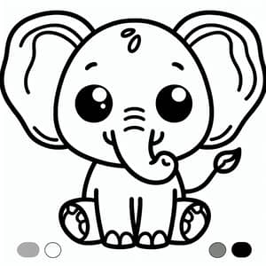 Adorable Elephant Coloring Page for Kids | Free Printable
