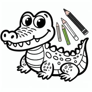 Playful Crocodile Cartoon Illustration for Kids