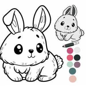 Playful Rabbit Coloring Page for Kids | Free Printable Template