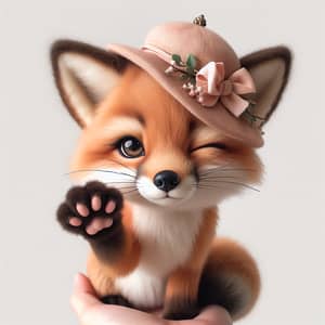Adorable Female Fox with Gorgeous Hat | Playful Pose