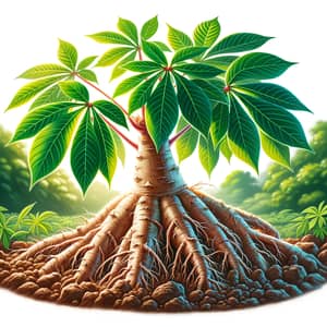 Strong Cassava Roots: Healthy Growth in Nutrient-Rich Soil