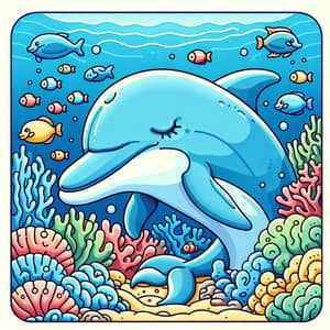 Unique Sleeping Dolphin in Serene Underwater Scene