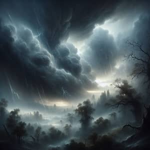 Ethereal Stormy Skies: Intense Atmospheric Phenomenon