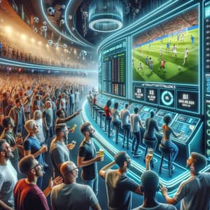 Exciting Sports Betting Venue with Diverse Participants | AI Station