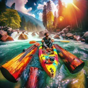 Colorful Kayak Adventure: Exciting River Exploration