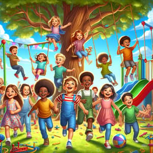 Lively Children Playgrounds | Joyful Multicultural Kids at Play